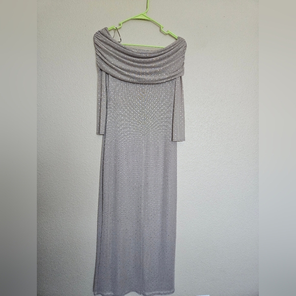 Off-The-Shoulder Rhinestone Maxi Dress - Picture 8 of 10